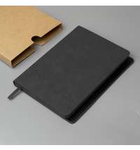 Ежедневник недатированный Solas, формат А5, с магнитом черный, кремовый блок в линейку