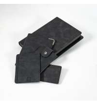 Ежедневник недатированный Solas, формат А5, с магнитом черный, кремовый блок в линейку