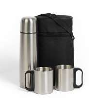 Термос, 2 кружки в чехле: 26х16х10 см; термос 500 мл; кружки 220 мл; металл, нейлон