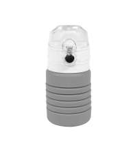 Бутылка для воды складная с карабином SPRING, 550/250 мл, силикон