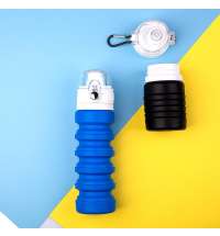 Бутылка для воды складная с карабином SPRING, 550/250 мл, силикон
