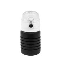 Бутылка для воды складная с карабином SPRING, 550/250 мл, силикон