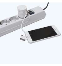 Сетевое зарядное устройство c USB выходом и универсальным кабелем 3-в-1