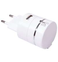 Сетевое зарядное устройство c USB выходом и универсальным кабелем 3-в-1