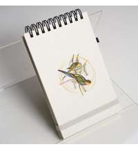 Блокнот на спирали MEMO, размер 95х145 мм, бежевый, блок в клетку