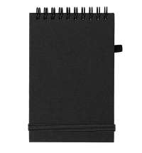 Блокнот на спирали MEMO, размер 95х145 мм, черный, блок в клетку