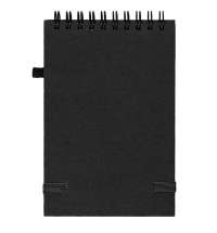 Блокнот на спирали MEMO, размер 95х145 мм, черный, блок в клетку