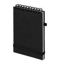 Блокнот на спирали MEMO, размер 95х145 мм, черный, блок в клетку