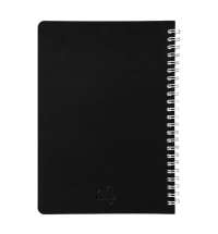 Блокнот на двойной пружине HELIX, 143 х 205 мм, черный с белым, блок в линейку