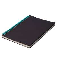 Блокнот на двойной пружине HELIX, 143 х 205 мм, черный с голубым, блок в линейку