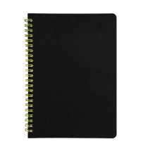 Блокнот на двойной пружине HELIX, 143 х 205 мм, черный с желтым, блок в линейку