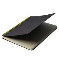 Блокнот на двойной пружине HELIX, 143 х 205 мм, черный с желтым, блок в линейку