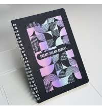 Блокнот на двойной пружине HELIX, 143 х 205 мм, черный с желтым, блок в линейку