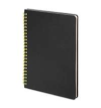 Блокнот на двойной пружине HELIX, 143 х 205 мм, черный с желтым, блок в линейку