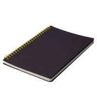 Блокнот на двойной пружине HELIX, 143 х 205 мм, черный с желтым, блок в линейку