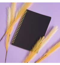 Блокнот на двойной пружине HELIX, 143 х 205 мм, черный с желтым, блок в линейку