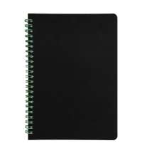 Блокнот на двойной пружине HELIX, 143 х 205 мм, черный с зелёным, блок в линейку