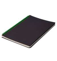 Блокнот на двойной пружине HELIX, 143 х 205 мм, черный с зелёным, блок в линейку