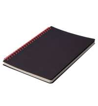 Блокнот на двойной пружине HELIX, 143 х 205 мм, черный с красным, блок в линейку