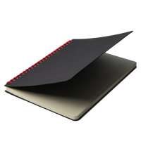 Блокнот на двойной пружине HELIX, 143 х 205 мм, черный с красным, блок в линейку