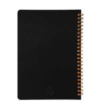 Блокнот на двойной пружине HELIX, 143 х 205 мм, черный с оранжевым, блок в линейку