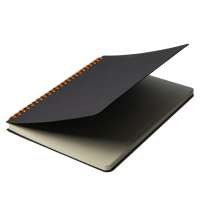 Блокнот на двойной пружине HELIX, 143 х 205 мм, черный с оранжевым, блок в линейку