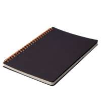 Блокнот на двойной пружине HELIX, 143 х 205 мм, черный с оранжевым, блок в линейку