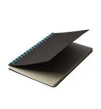 Блокнот на двойной пружине HELIX MINI, 105 х 150  мм, черный с голубым, блок в клетку