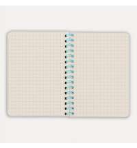 Блокнот на двойной пружине HELIX MINI, 105 х 150  мм, черный с голубым, блок в клетку