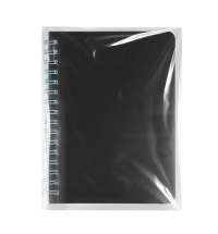 Блокнот на двойной пружине HELIX MINI, 105 х 150  мм, черный с голубым, блок в клетку