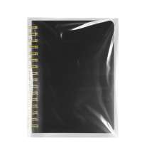 Блокнот на двойной пружине HELIX MINI, 105 х 150  мм, черный с желтым, блок в клеткуБлокнот HELIX MINI