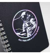 Блокнот на двойной пружине HELIX MINI, 105 х 150  мм, черный с желтым, блок в клеткуБлокнот HELIX MINI