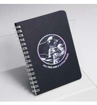 Блокнот на двойной пружине HELIX MINI, 105 х 150  мм, черный с желтым, блок в клеткуБлокнот HELIX MINI