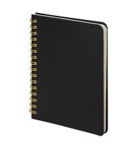 Блокнот на двойной пружине HELIX MINI, 105 х 150  мм, черный с желтым, блок в клеткуБлокнот HELIX MINI