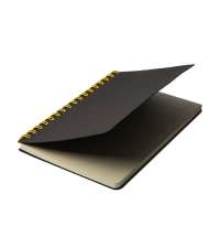 Блокнот на двойной пружине HELIX MINI, 105 х 150  мм, черный с желтым, блок в клеткуБлокнот HELIX MINI