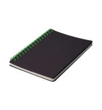 Блокнот на двойной пружине HELIX MINI, 105 х 150  мм, черный с зелёным, блок в клетку