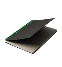 Блокнот на двойной пружине HELIX MINI, 105 х 150  мм, черный с зелёным, блок в клетку