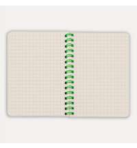 Блокнот на двойной пружине HELIX MINI, 105 х 150  мм, черный с зелёным, блок в клетку