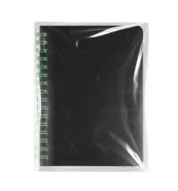 Блокнот на двойной пружине HELIX MINI, 105 х 150  мм, черный с зелёным, блок в клетку