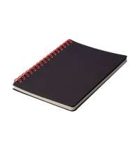 Блокнот на двойной пружине HELIX MINI, 105 х 150  мм, черный с красным, блок в клетку