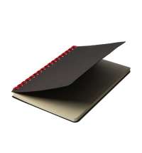 Блокнот на двойной пружине HELIX MINI, 105 х 150  мм, черный с красным, блок в клетку