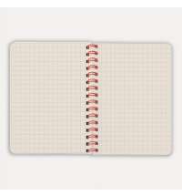Блокнот на двойной пружине HELIX MINI, 105 х 150  мм, черный с красным, блок в клетку