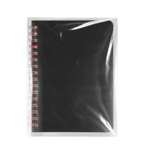 Блокнот на двойной пружине HELIX MINI, 105 х 150  мм, черный с красным, блок в клетку