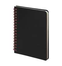 Блокнот на двойной пружине HELIX MINI, 105 х 150  мм, черный с красным, блок в клетку