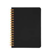 Блокнот на двойной пружине HELIX MINI, 105 х 150  мм, черный с оранжевым, блок в клетку