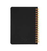 Блокнот на двойной пружине HELIX MINI, 105 х 150  мм, черный с оранжевым, блок в клетку