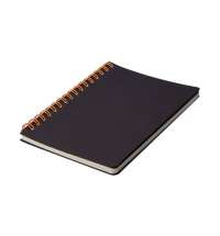 Блокнот на двойной пружине HELIX MINI, 105 х 150  мм, черный с оранжевым, блок в клетку