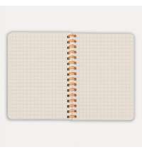 Блокнот на двойной пружине HELIX MINI, 105 х 150  мм, черный с оранжевым, блок в клетку