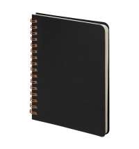 Блокнот на двойной пружине HELIX MINI, 105 х 150  мм, черный с оранжевым, блок в клетку