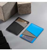 Чехол для карт Simply с тремя косыми карманами, черный/серый, PU